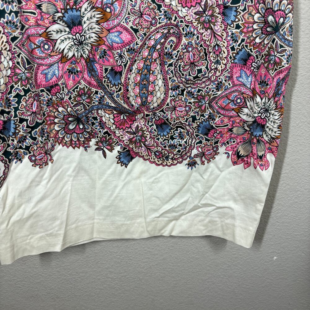 French Connection 10 Sundown Border Sheath Dress Pink Cotton Paisley Sleeveless - Picture 7 of 10